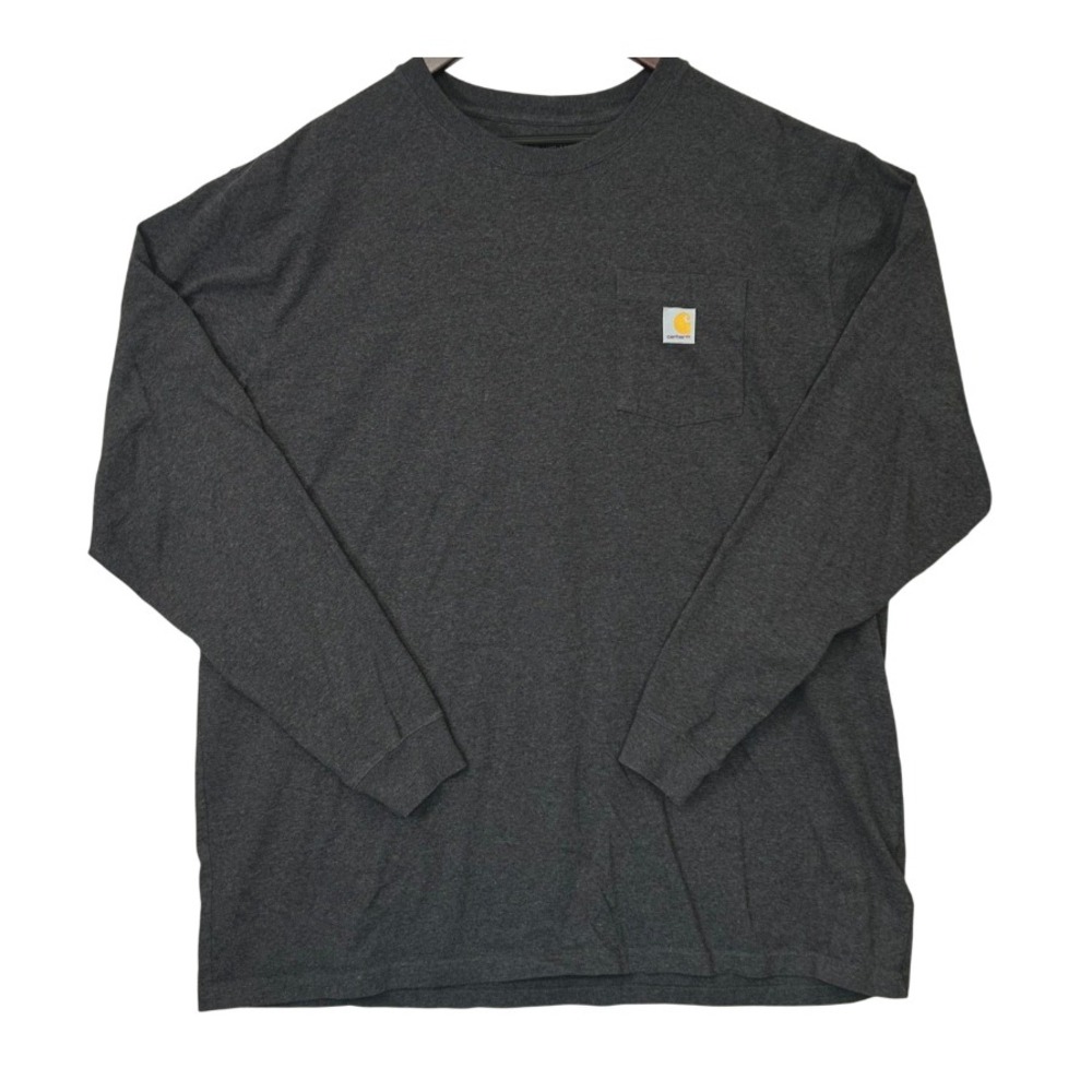 Carhartt Loose Fit Shirt Men 2XLT Tall Charcoal Gray Long Sleeve Pocket Workwear